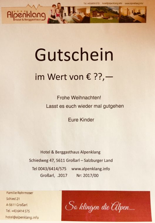 Gutschein Muster