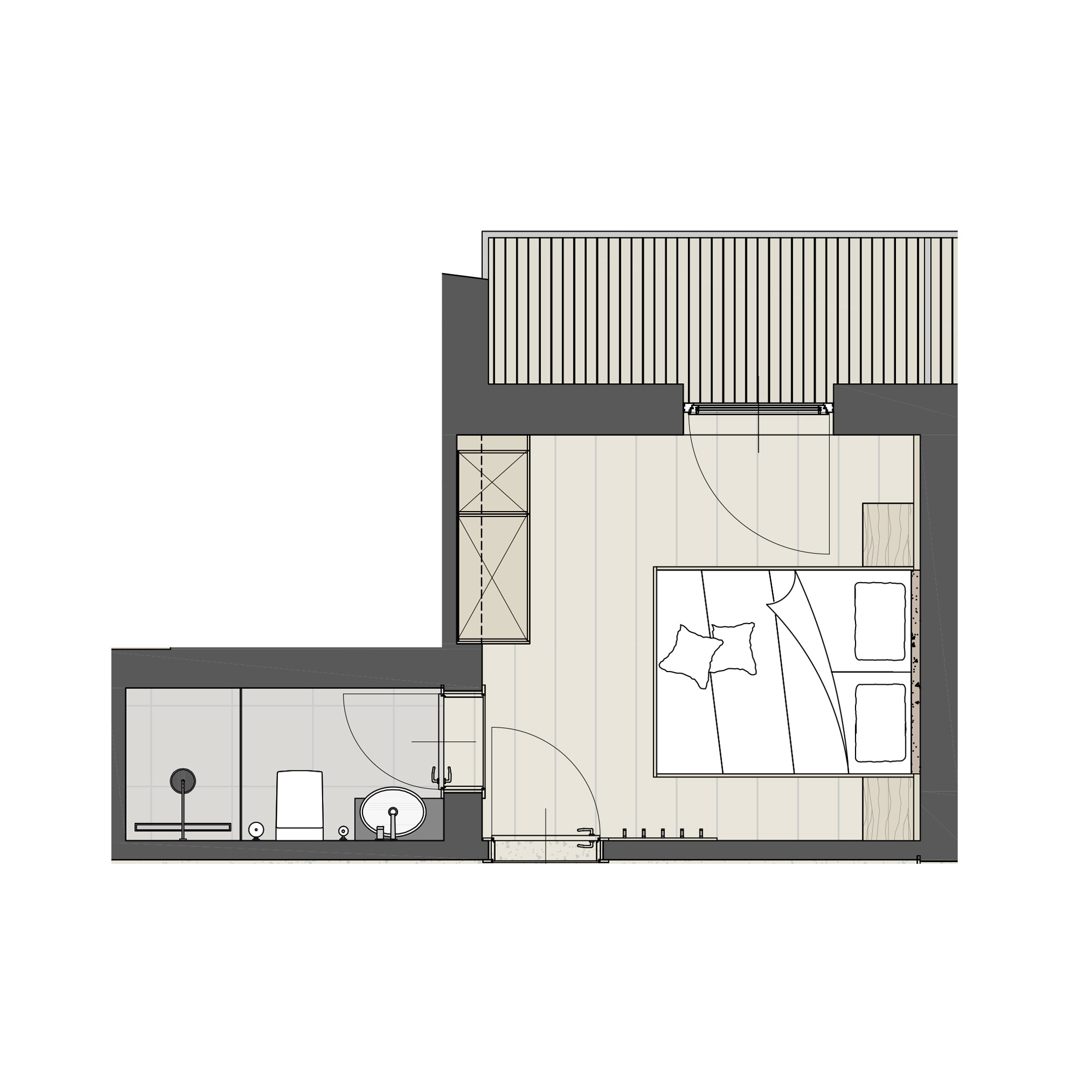 Grundriss - Doppelzimmer Compact, Zimmer in Großarl