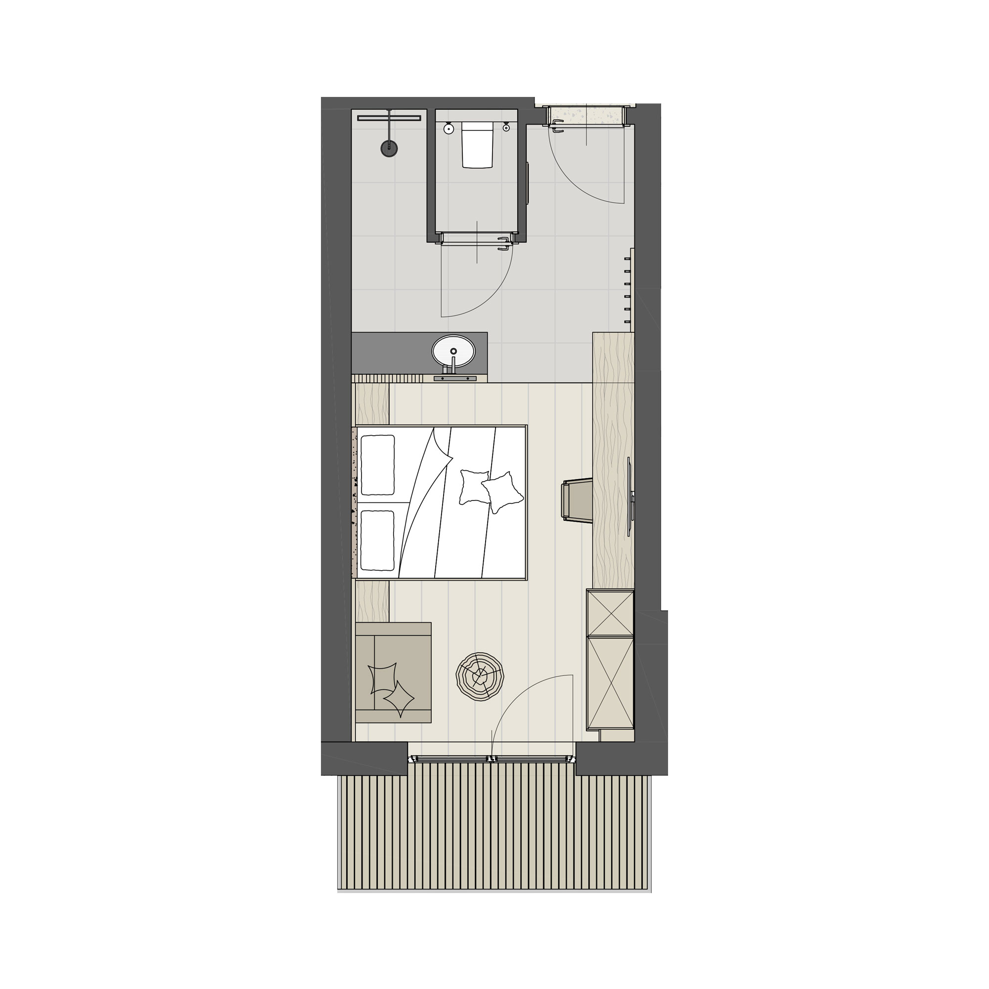 Grundriss - Doppelzimmer Panorama, Zimmer in Großarl